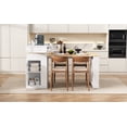 thumbnail image 2 of Extendable Dining Table with Folding Tabletop, Bar Table with Drawers and Power Outlet, Kitchen Island with Wheels and Hooks, Sideboard for Kitchen and Dining Room(Creamy White+Natural), 2 of 39