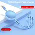 thumbnail image 2 of 3-in-1 Fast Charging 100W Retractable USB to Type-C/Micro Cable Portable 1.2M Charger for iPhone Samsung Google, 2 of 20