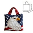 thumbnail image 6 of Fuebueo Women's Patriotic Tote Bag, July 4th American Independence Day Themed Quilted Shoulder Bag, American Flag Eagle Peace Symbol Wallet, Large Capacity Travel Canvas Tote Bag, Perfect Gift（D）, 6 of 6