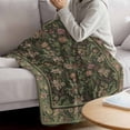 thumbnail image 3 of Sage Green Floral Boho Blanket Soft Cozy Warm Throw Blanket for Couch, Plush Fuzzy Flannel Fleece Blankets for Sofa, Ethnic Tribe Abstract Art Flower Bed Blankets Lightweight Gifts for Women, 40"x60", 3 of 9