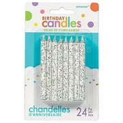 Amscan Large 3.25" White Spiral Candle Sets (24ct) Party Supplies, 3 1/4"