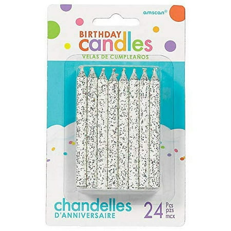 Amscan Large 3.25" White Spiral Candle Sets (24ct) Party Supplies, 3 1/4"