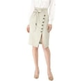 thumbnail image 1 of Unique Bargains Women's Button Decor Split Belted Tie Waist Pencil Skirt, 1 of 6