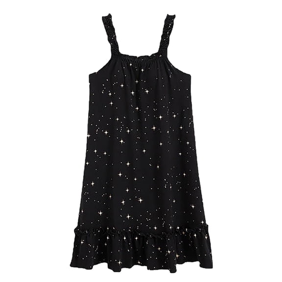 Plus Size Nightgowns for Women Soft Cotton Comfortable Lightweight Short-Sleeve Ladies Night Dresses Black Xl