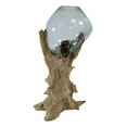 thumbnail image 3 of Large 28"H Bali Handicraft Driftwood With Molten Glass Bowl Vase Aquarium Decor, 3 of 10