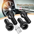 thumbnail image 3 of 4pc M14 x1.25 BLACK ALLOY WHEEL LOCKING BOLTS LUG NUTS +KEY FOR BMW MINI R50, 3 of 11