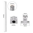 thumbnail image 2 of 2pcs Linear Motion Rod 12mmx500mm Steel with 2pcs Bearing Block 4pcs Support, 2 of 6