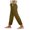 Khaki, variant on vigerkar Women's Casual Pants Striped Side Button Elastic Waist Trendy Pants Straight Leg Baggy Trousers with Pocket Green, L