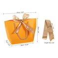 thumbnail image 2 of Uxcell 14.6"x4.3"x9.8" Gift Bags with Handles Small Paper Favor Bag with Bow Ribbon Orange Yellow 6 Pack, 2 of 6