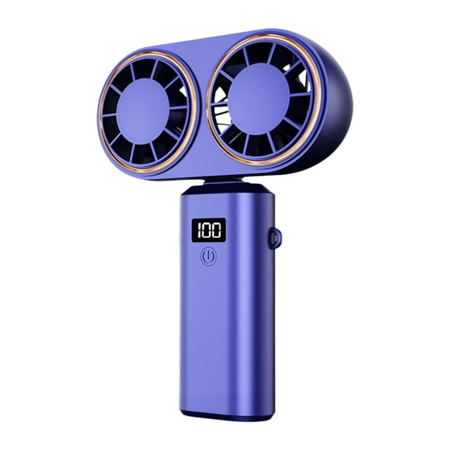 Ventilador de escritorio ventilador portátil portátil salidas dobles inalámbricas versátiles digitales ventilador de ventilador personal ventilador de azul
