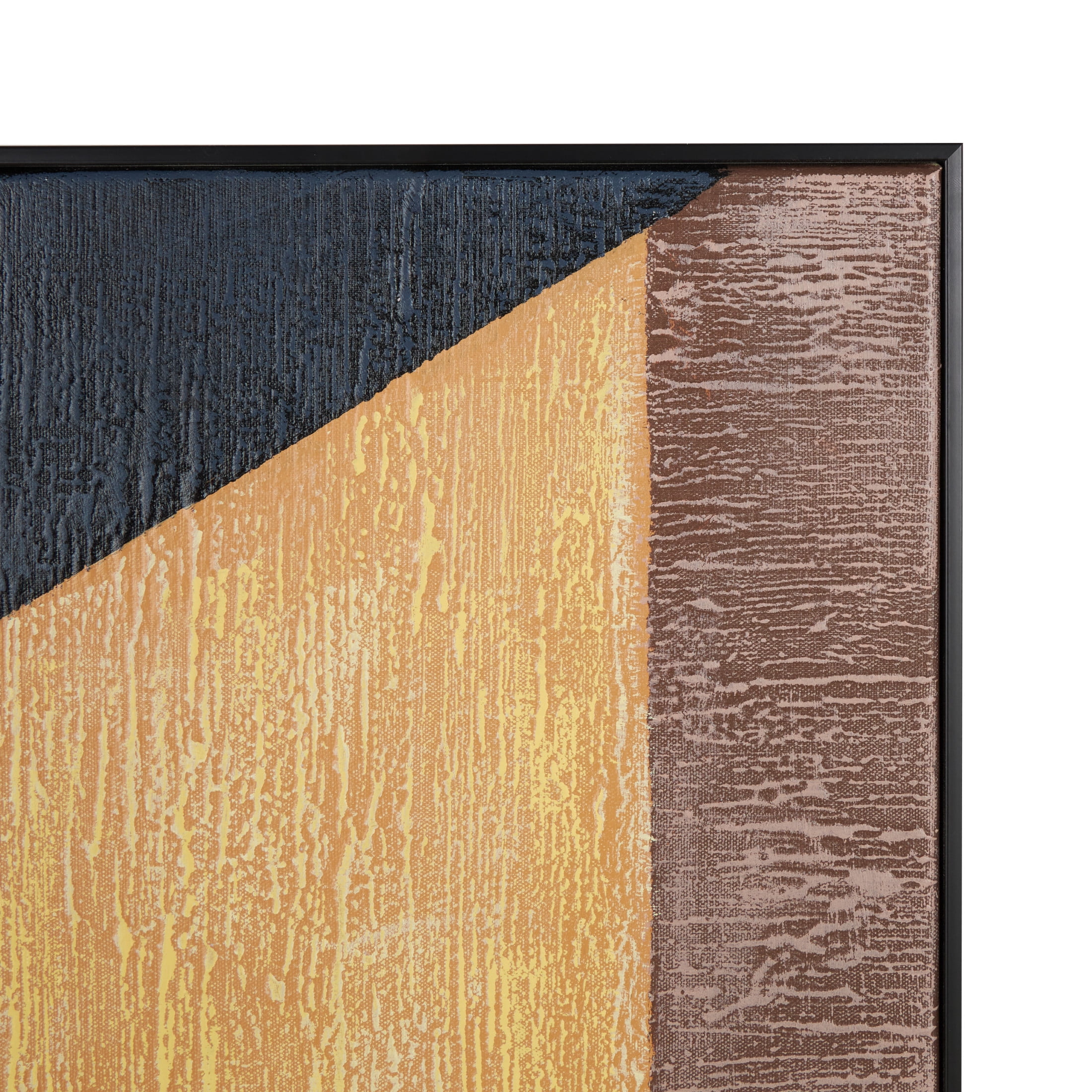30" x 39" Square Color Block Shape Geometric Framed Wall Art with Black Frame, by DecMode