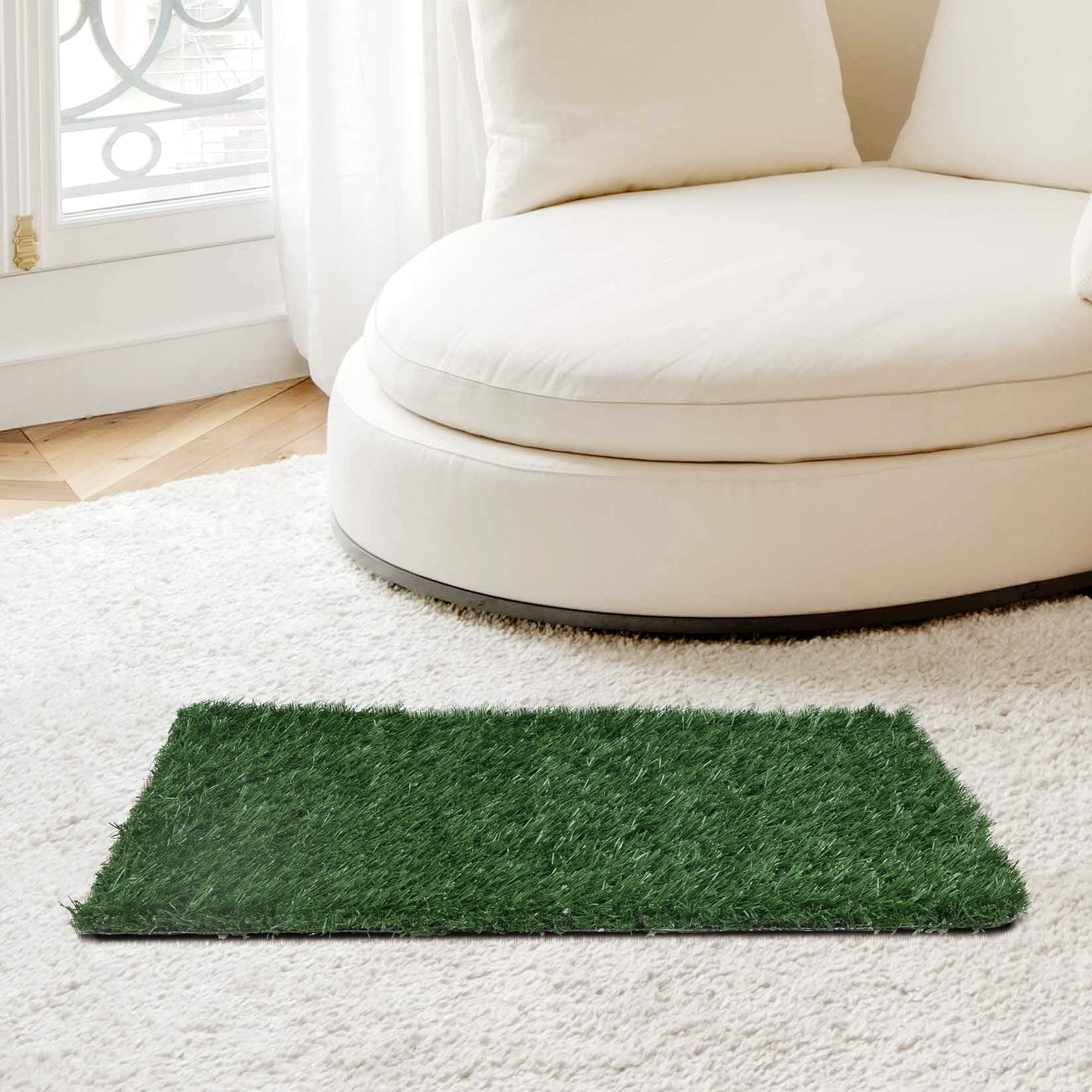 Pefilos 25" Grass Puppy Pee Pad for Dogs Reusable 3-Layer Training Potty Pad, Pet Toilet for Dog Housebreaking Supplies, 2 Piece Pack, Green Pefilos 25" Grass Puppy Pee Pad for Dogs Reusable 3-Layer Training Potty Pad, Pet Toilet for Dog Housebreaking Supplies, 2 Piece Pack, Green
