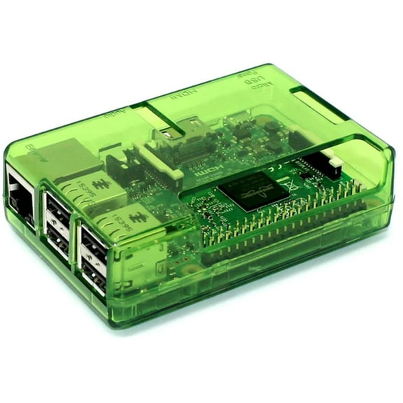 Raspberry Pi 2, 3, 3B Open Case, Green