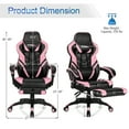 thumbnail image 3 of Gymax Office Computer Desk Chair Gaming Chair Adjustable Swivel w/Footrest Pink, 3 of 10