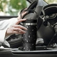 thumbnail image 5 of 30 oz Black Bottle Spill Proof Mushroom Tumbler with Top Handle and Straw Lid Stainless Steel Double Wall Insulated Tumbler Coffee Mug Gift for Women Men Travel Cup for Car (Moon), 5 of 6