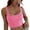 Pink (Tank Top), variant on MADE IN USA Womens Sleeveless Ribbed Crop Tank Top Scoop Neck Fitted Sexy Summer Gym Workout Shirt