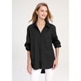 thumbnail image 2 of Mordenmiss Women's Cotton Linen Shirt Button Down Blouses Loose Long Sleeve Tops Black XXL, 2 of 4