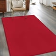 thumbnail image 2 of Area Rug for Living Room, Pure Red Non-Slip Indoor Large Carpet for Bedroom/Dining Room, Simple Solid Color Washable Low-Profile Rectangle Floor Mat Runner Rugs - 2.7 x 5 Ft, 2 of 8