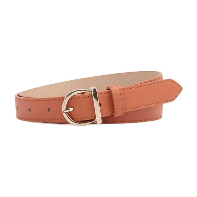 Cinturón de cuero para mujer, creativo, ajustable y versátil para vestidos, accesorio para damas. Camello