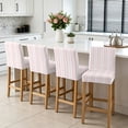 thumbnail image 3 of Pink Line Striped Bar Stool Covers - Stretch Dining Chair Covers Set of 4, Farmhouse Modern Geometric Stripes Bar Chair Cover Removable Counter Stool Pub Chairs Slipcovers Protectors for Kitchen/Cafe, 3 of 9