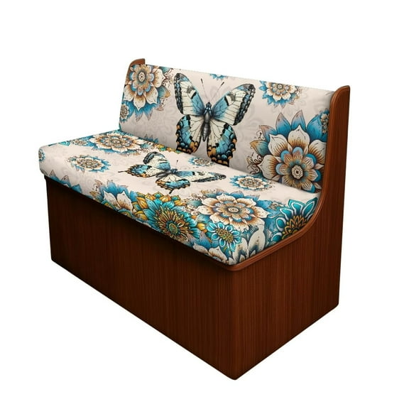 XYZCANDO Boho Flower Butterfly RV Dinette Cushions Washable Camper Accessories Universal Furniture Covers for Sofa and Loveseat Comfortable Couch Cover 2 Cushion Sofa for RV Camper Car Bench White