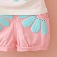 thumbnail image 4 of Paguaki Toddler Baby Girls Summer Clothes 6 12 18 Months 2T 3T 4T 5T Girls Outfits Tractor Letter Print Sleeveless Tank Tops Elastic Waist Solid Shorts Sets, 4 of 5