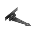 thumbnail image 2 of Renovators Supply Black Iron T Strap Hinge 4" L Modern Decorative Arrow Tee Hinge Rust Resistant Wooden Cabinet Door or Gate Hinges w/Screws, 2 of 7