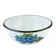thumbnail image 5 of Novomoskovsjka Posuda Blueberry Enamel Serving Bowl Set of 2 pcs Shatterproof Enameled Steel Fruit and Salad Bowls for Cooking Enamel Mixing Bowl for Indoor and Outdoor Use Metal Bowls, White Blue, 5 of 6