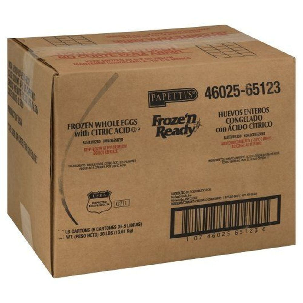 Michael Foods Papettis Whole Egg, 5 Pound - 6 per Case.