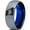 Blue Grey Dome Tungsten, variant on Tungsten Missouri Show Me State Heart Band Ring 8mm Men Women Comfort Fit Gray Step Bevel Edge Brushed Polished