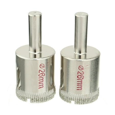 

2Pcs 26mm Diamond Particles Coating Tip Hole Saw Drill Bit for Glass
