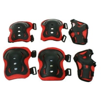 Unique Bargains 6pcs Skating Bike Protective Palm Wrist Elbow Knee Pad for Kids, Red Black