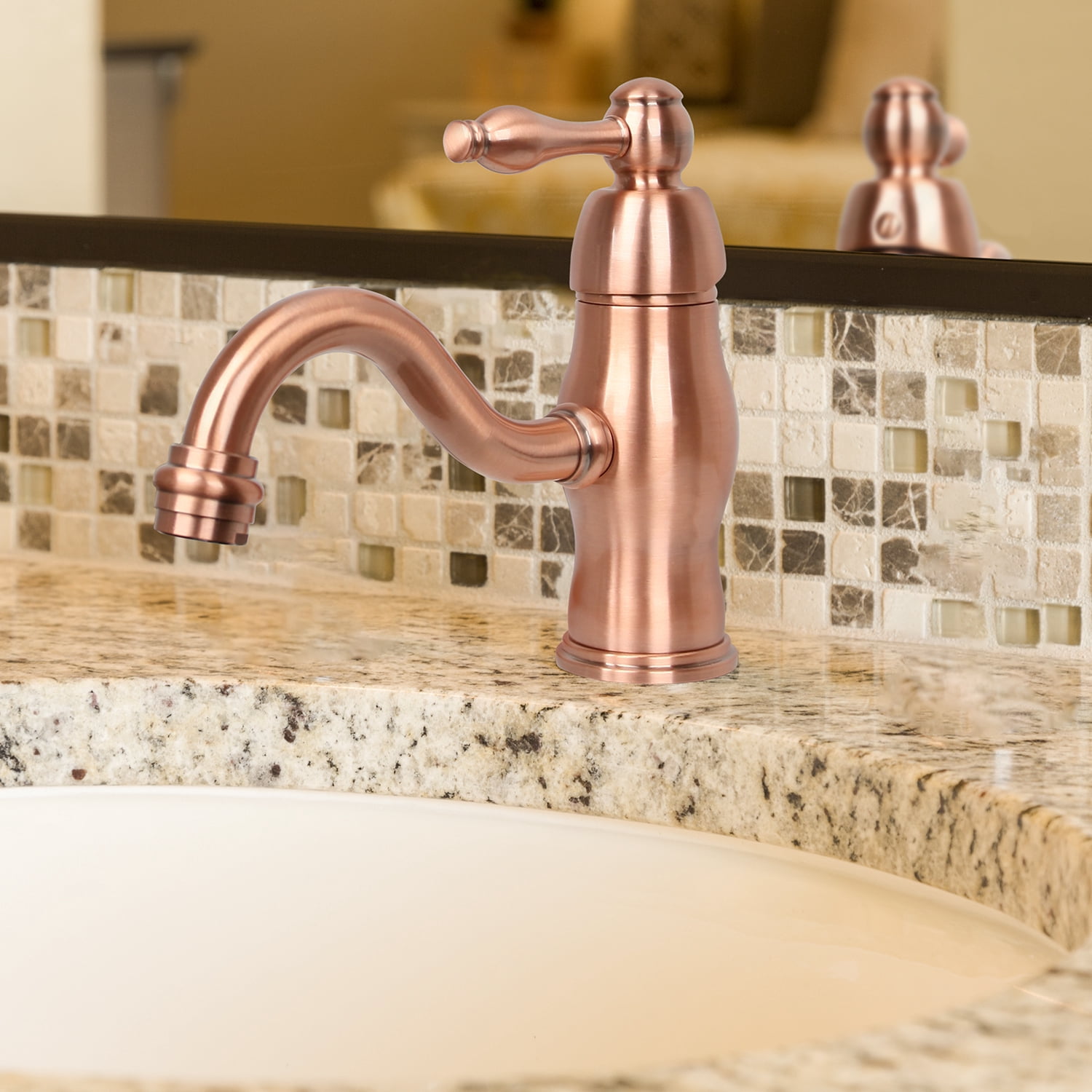 One-Handle Copper Bathroom Sink Faucet