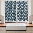 thumbnail image 2 of Ambesonne Floral Kitchen Curtains, Classic Blossom Spring Art, 55"x45", Petrol Blue Pink and White, 2 of 3