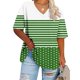 thumbnail image 1 of Fiudx Ofertas y Liquidaciones Camiseta Deportiva de Verano Estampada de Manga Corta con Cuello En V de Gran Tamaño para Mujer, 1 of 4