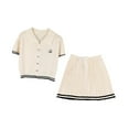 thumbnail image 7 of Wxqbjtam Womens Pleated Skirt Set Clothes Trendy Exercise Summer Lightweight Short Skirts Beige, 7 of 7