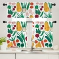 thumbnail image 2 of Cute Vegetable Curtains for Kitchen Bathroom Healthy Food Rod Pocket Window Tier Curtains Valance Set 3 Pcs Simple Art Cartoon Printed Short Curtains 54 x 18 inches + 27 x 36 inches *2, 2 of 6