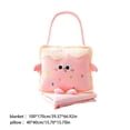 thumbnail image 2 of Pink 2-In-1 Pillow Blanket Cartoons Handheld Plush Quilt Office Nap Pillow 15.75X15.75 Inches 39.37X66.93 Inches Polyester, 2 of 6