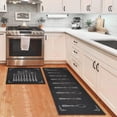thumbnail image 2 of Black Rugs and Mats Non Skid Washable Absorbent Microfiber Anti Fatigue Kitchen Mat for Floor Set of 2 Black Decor Stain Resistant 17"x47.2"+17"x30", 2 of 6