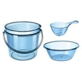 thumbnail image 3 of Water Bucket Set Water Pail with Handle Bathing Household Bucket for Car Washing Blue With Cover, 3 of 9