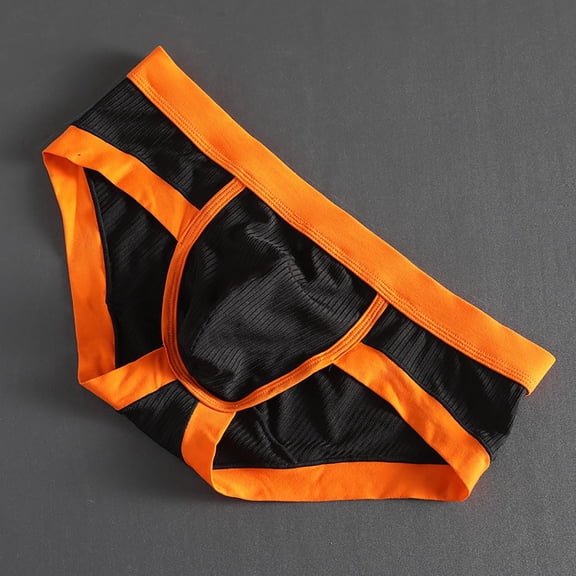Yaoyar Mens Cotton Ultra Sheer Summer Briefs Transparent Underwear with Lightweight Comfort Fabric Breathable Design Briefs,Black,M