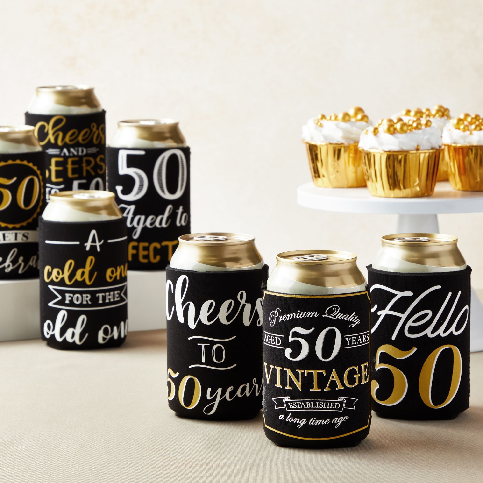 Old Balls Club 50th Birthday Full Color Slim Can Coolers