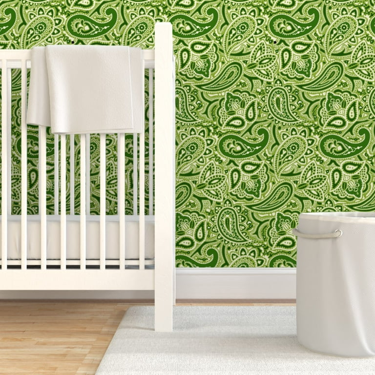 Lime Green Patterned Wallpaper