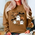 thumbnail image 4 of Nmnitkp Women's 2025 Halloween Oversized Sweatshirt Fall Crewneck Long Sleeve Shirts Casual Pullover Hoodless Sweatshirts Brown,L, 4 of 4