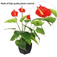 thumbnail image 2 of 1 planta artificial de anturio, bonsái, planta falsa en maceta, decoración del hogar, 2 of 6