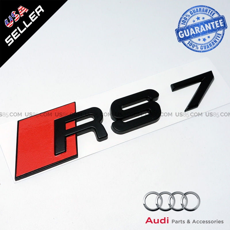 Audi RS7 Matt black Metal Badge Rear Boot Emblem S Line A 1 2 3 4 5 6 7 Q RS S