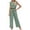 *Army Green, variant on Women's Lace Ruffle Sleeveless 2 Piece Pants Sets , Ladies' Drawstring Waist Textured Matching Outfits , Casual Summer Vacation Lounge Sets For Women,White,S-2XL