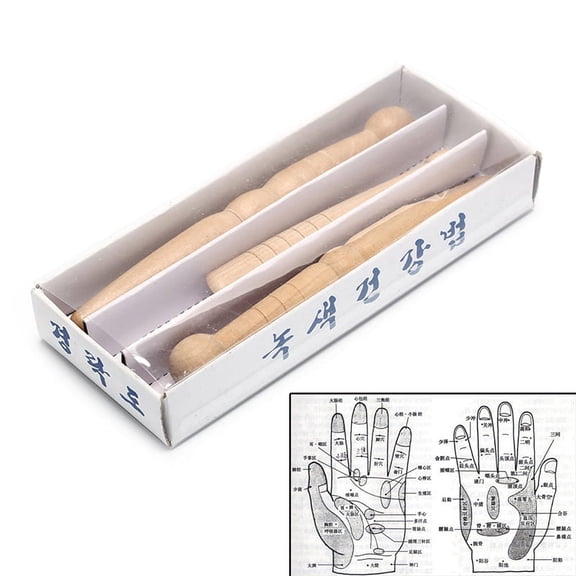 3PCS Wooden Foot Body Massage Stick Relieve Muscle Relaxing Tool Massager N_Q WA