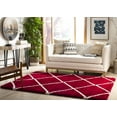 thumbnail image 4 of SAFAVIEH Hudson Amias Geometric Shag Area Rug, Red/Ivory, 8' x 10', 4 of 11
