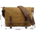 thumbnail image 2 of LinYooLi Men's Waxed Canvas Messenger Bag Shoulder Crossbody Laptop Bag Satchel (M49_Army Green), 2 of 7